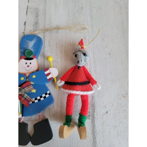 Unique vintage mouse Santa Claus soldier ornament Xmas set - Picture 4 of 8